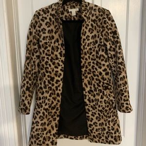 H&M Leopard Print Open Coat
